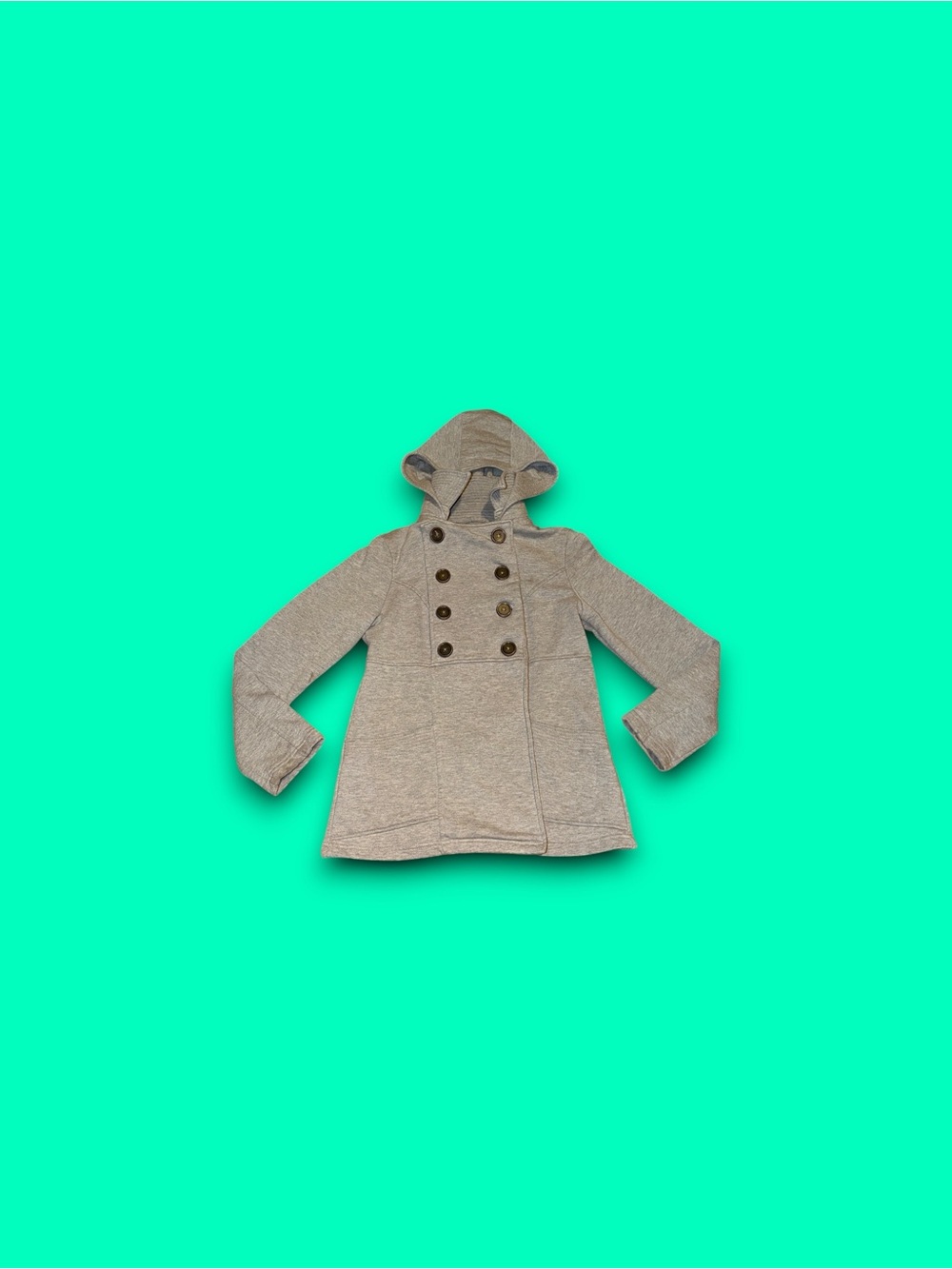 Mossimo Small cotton Button Up button Hooded jacket Grey - Picture 3 of 6